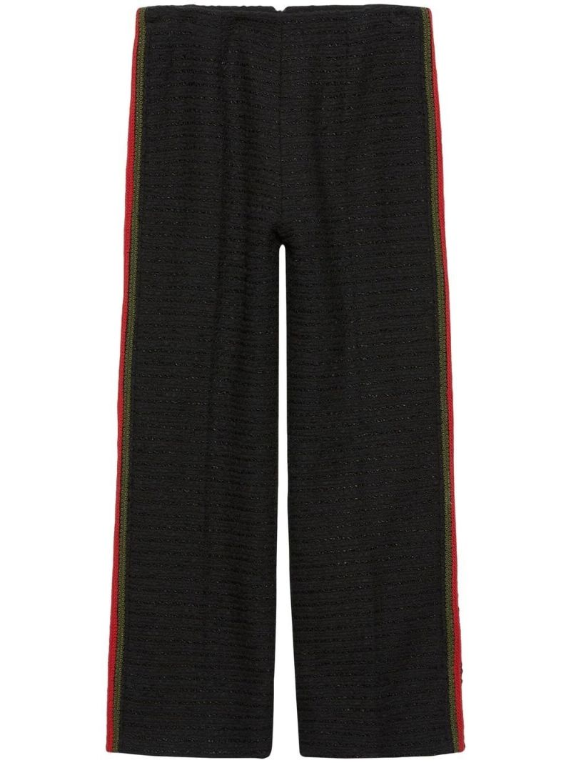 Black Side-stripe Tweed Trousers