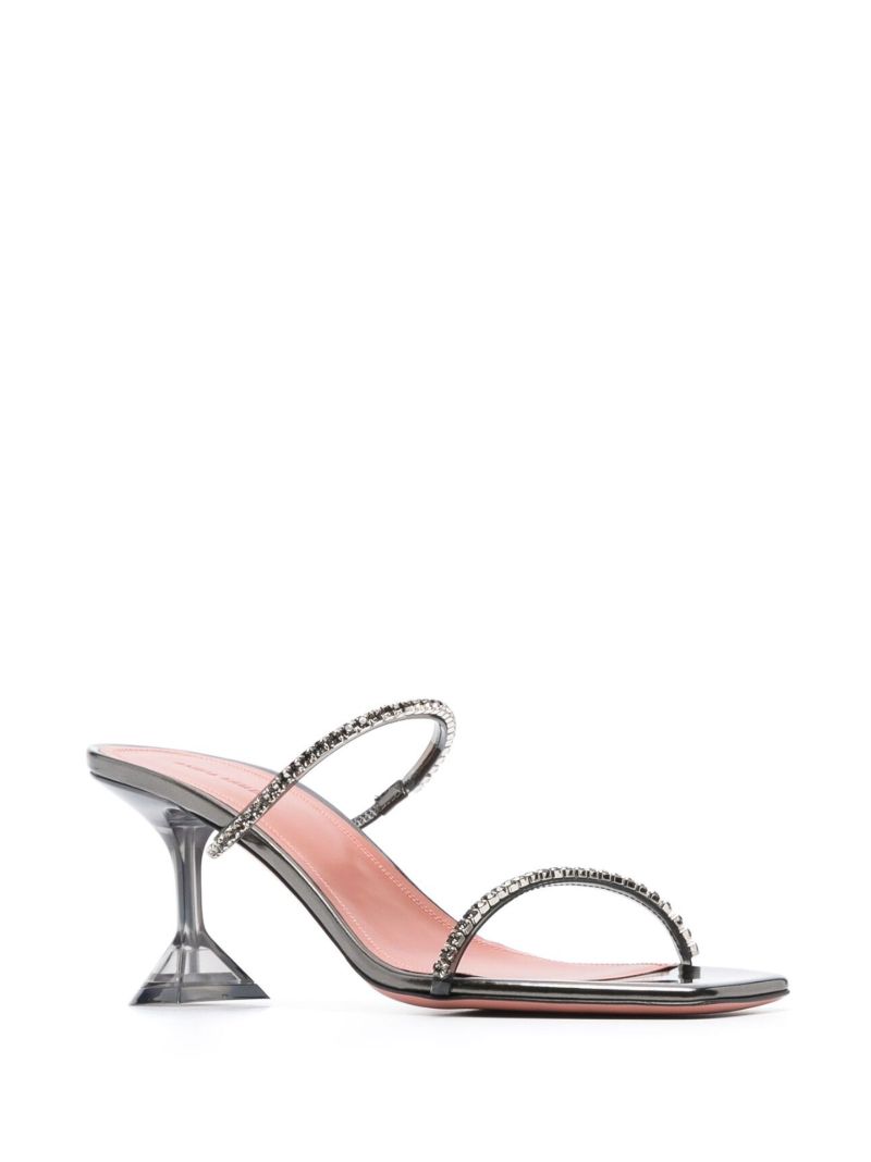 Grey Gilda Glass 70 Crystal Mules