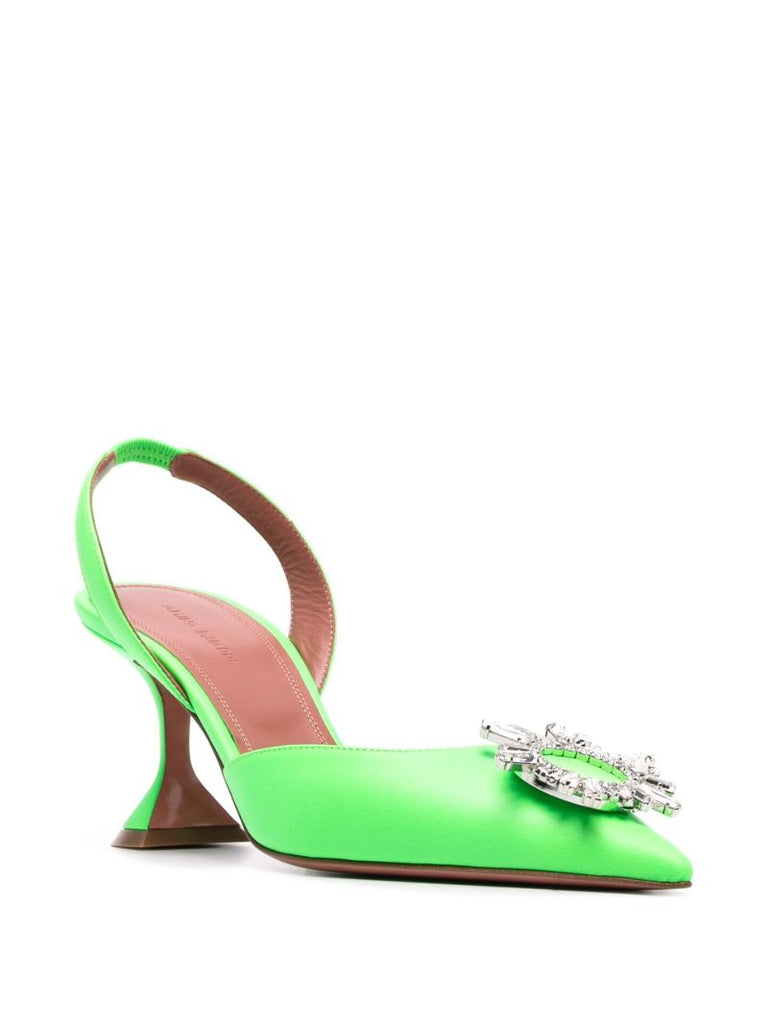 Green Begum 70 Slingback Pumps