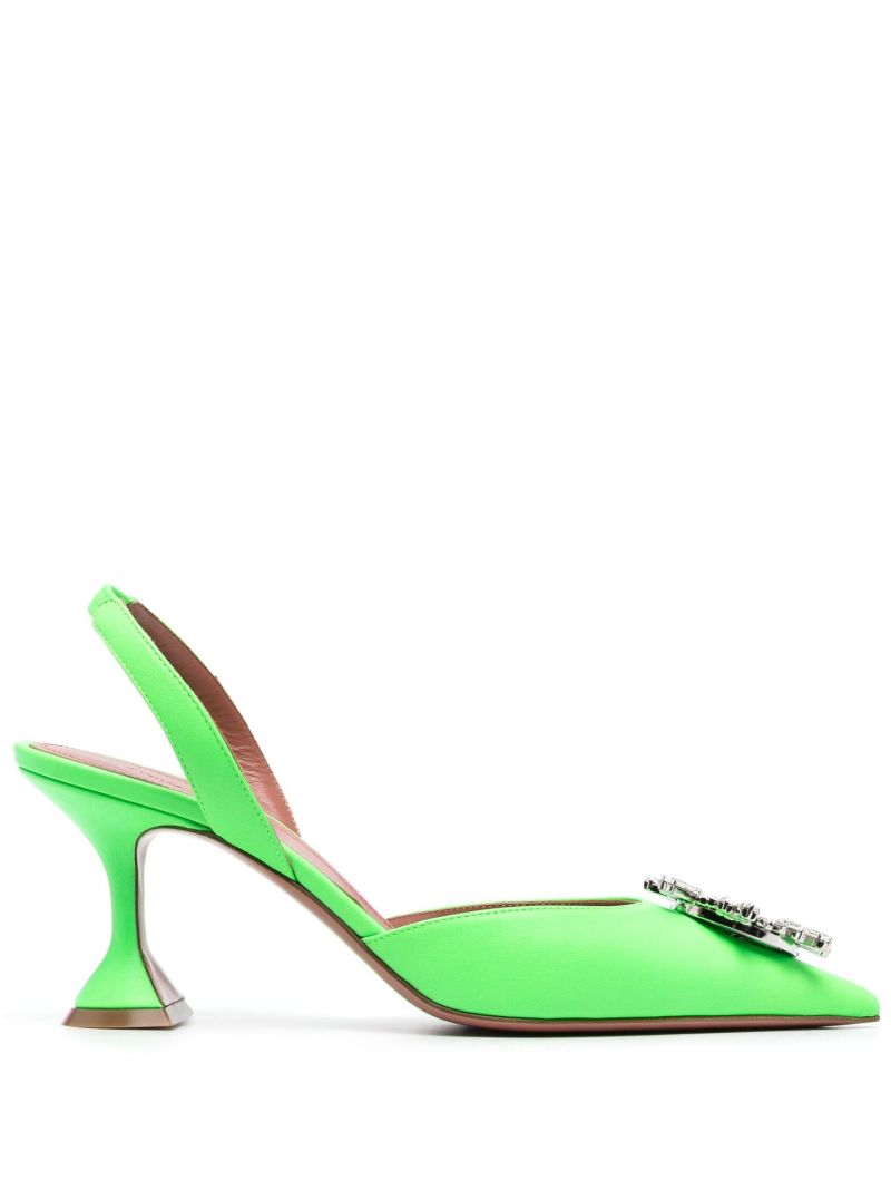 Green Begum 70 Slingback Pumps