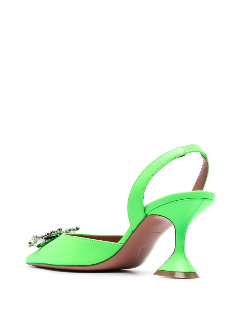 Green Begum 70 Slingback Pumps