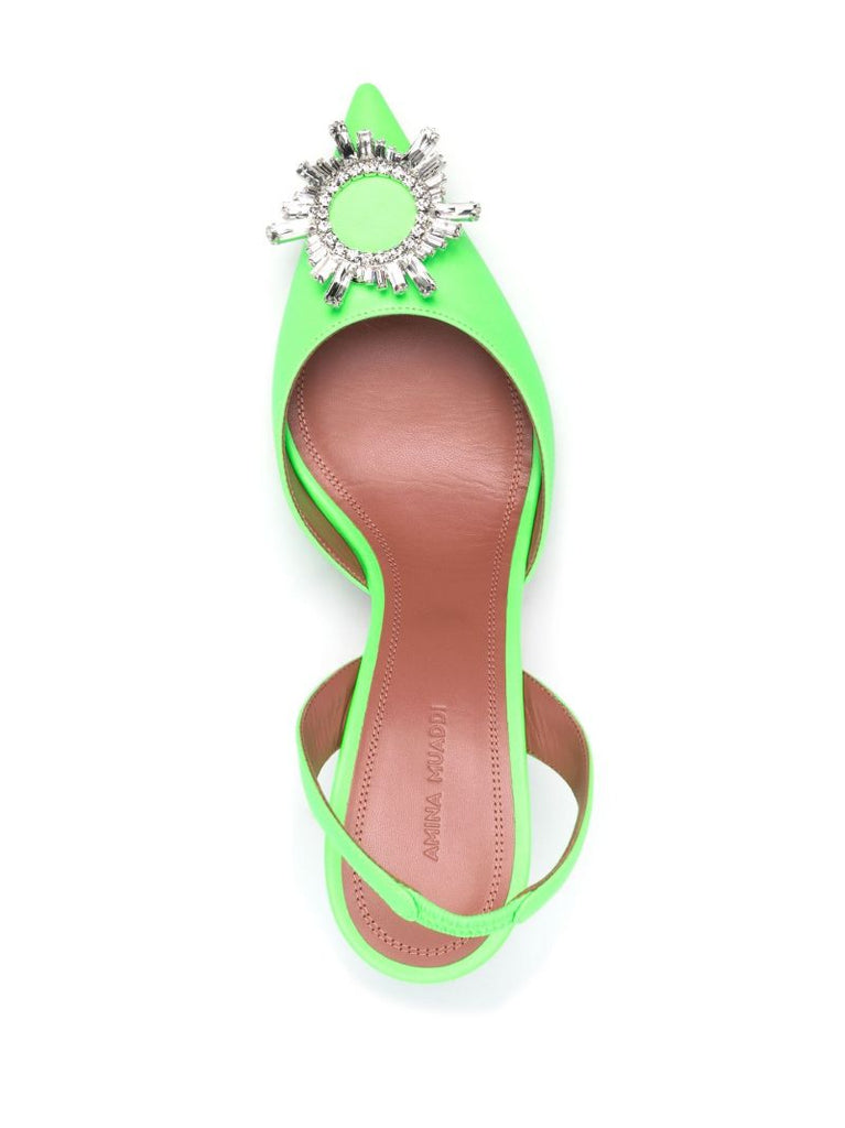 Green Begum 70 Slingback Pumps