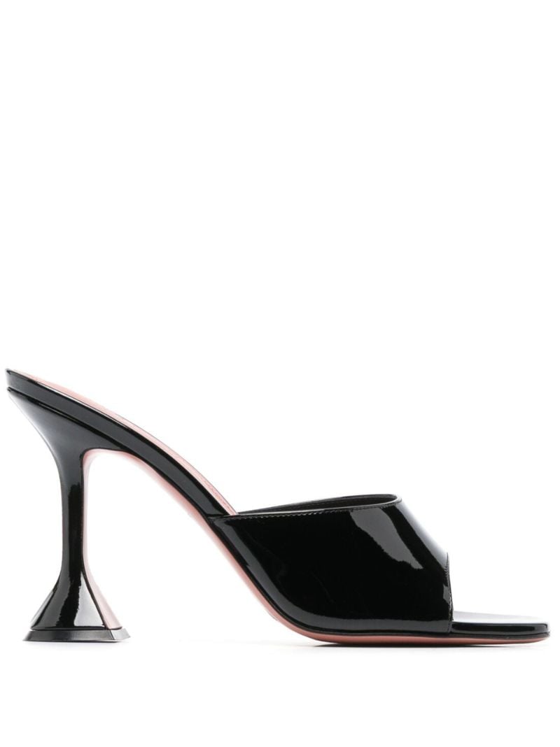 Black Lupita 95 Square Toe Leather Mules