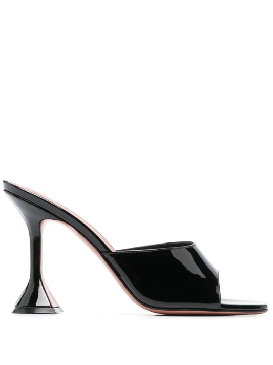 Black Lupita 95 Square Toe Leather Mules