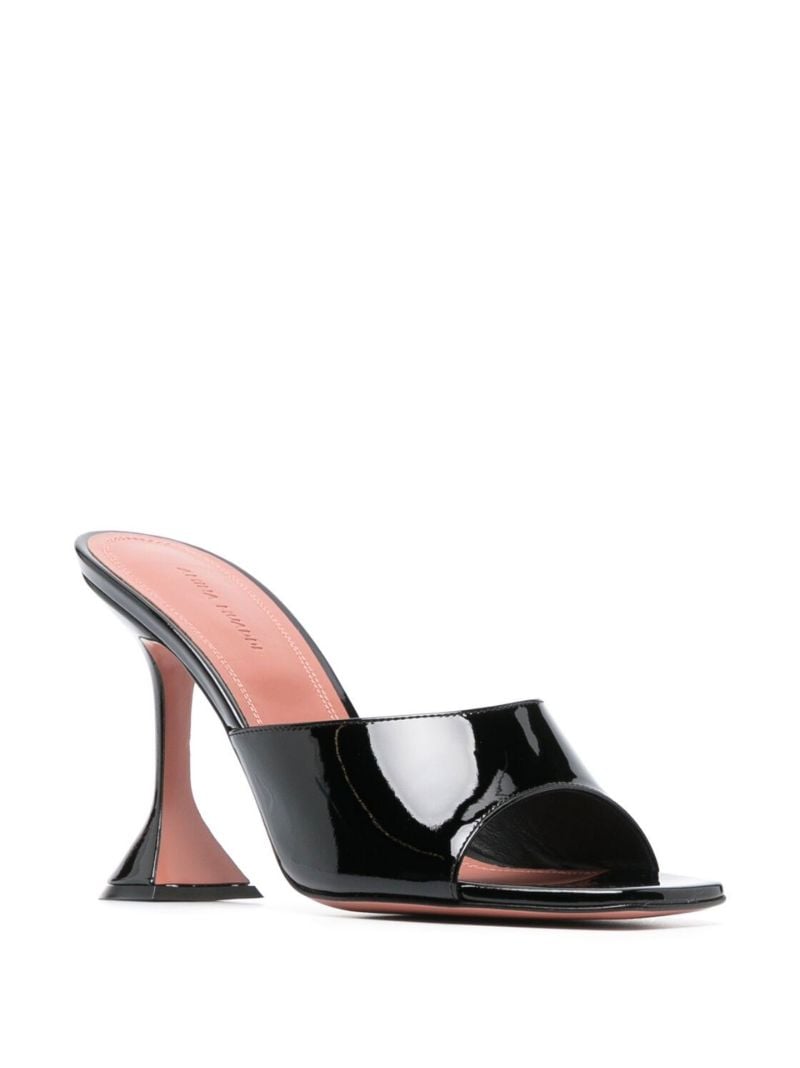 Black Lupita 95 Square Toe Leather Mules