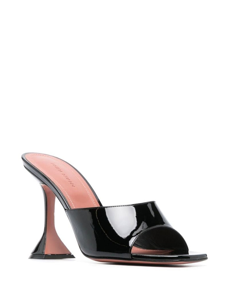 Black Lupita 95 Square Toe Leather Mules