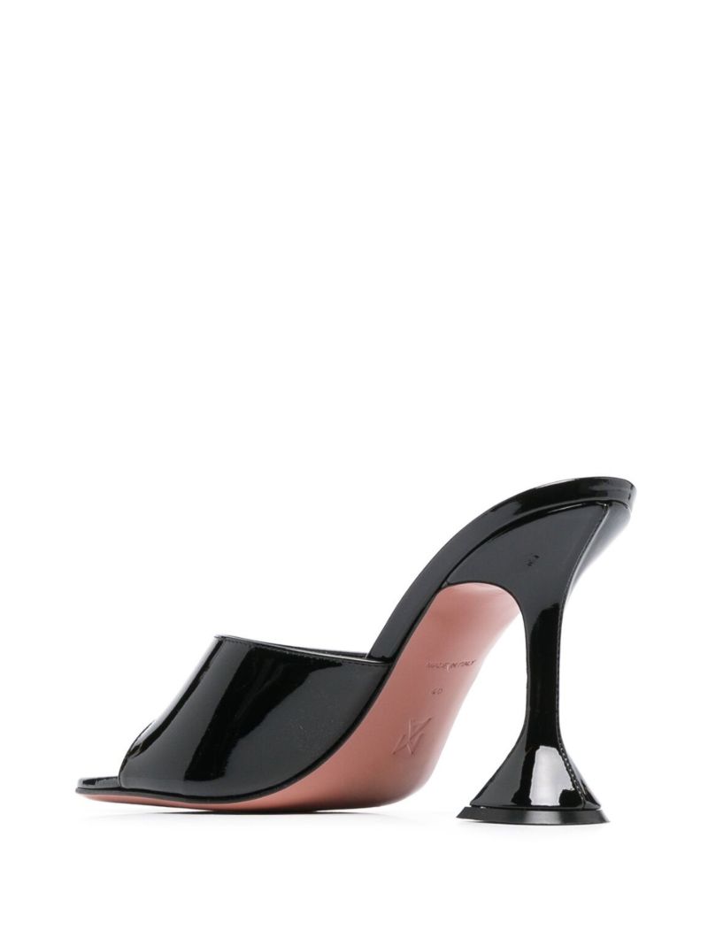 Black Lupita 95 Square Toe Leather Mules