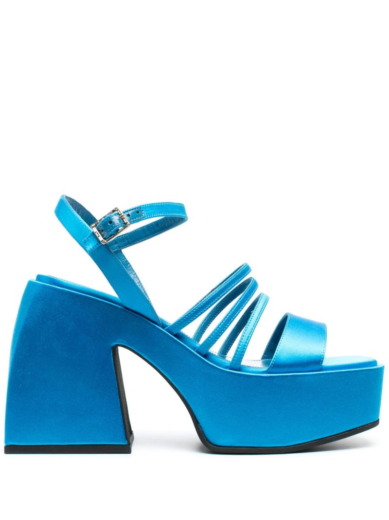 Blue Bulla Chibi 125 Satin Platform Sandals