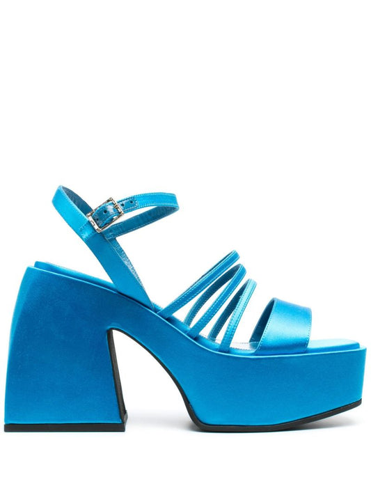 Blue Bulla Chibi 125 Satin Platform Sandals