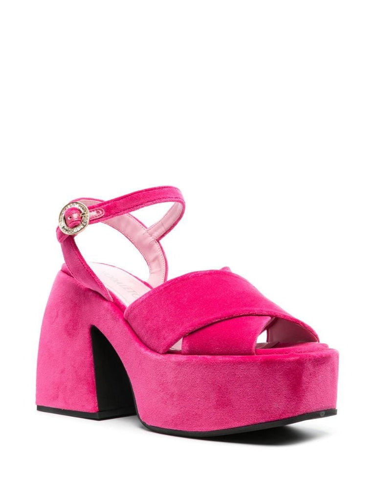 Pink Bulla Joni 105 Velvet Platform Sandals