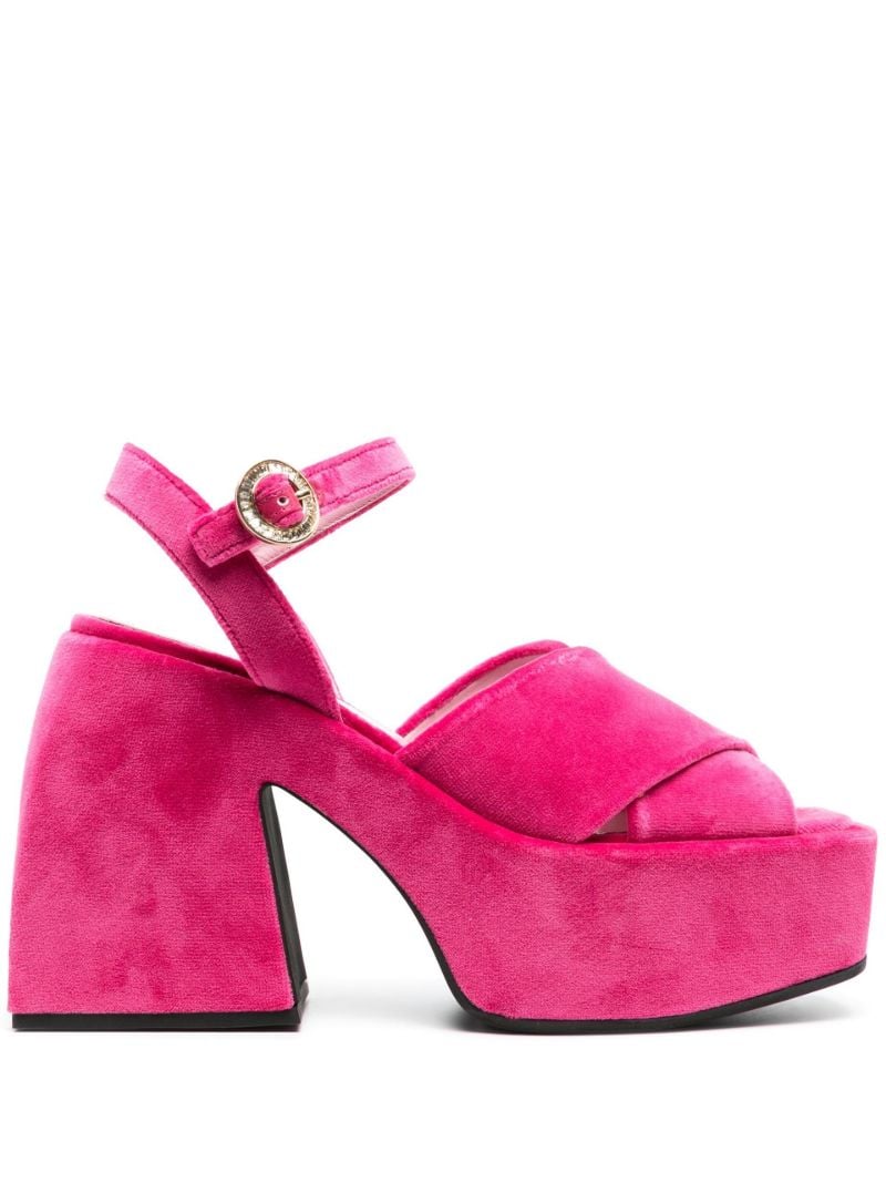 Pink Bulla Joni 105 Velvet Platform Sandals