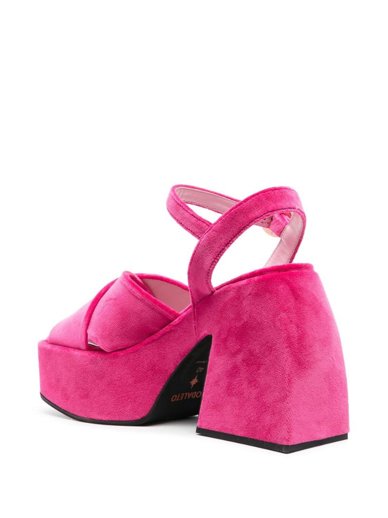 Pink Bulla Joni 105 Velvet Platform Sandals