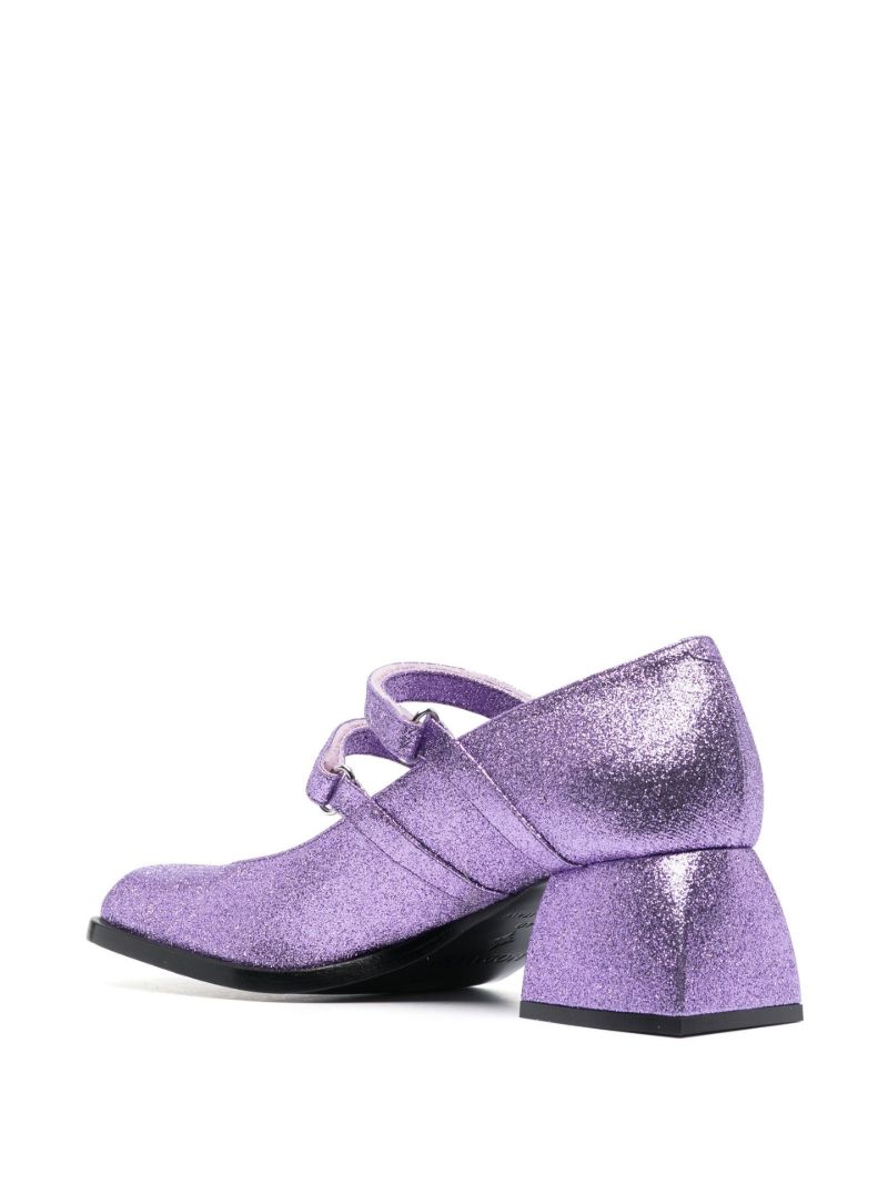 Purple 55 Glitter Mary Jane Pumps