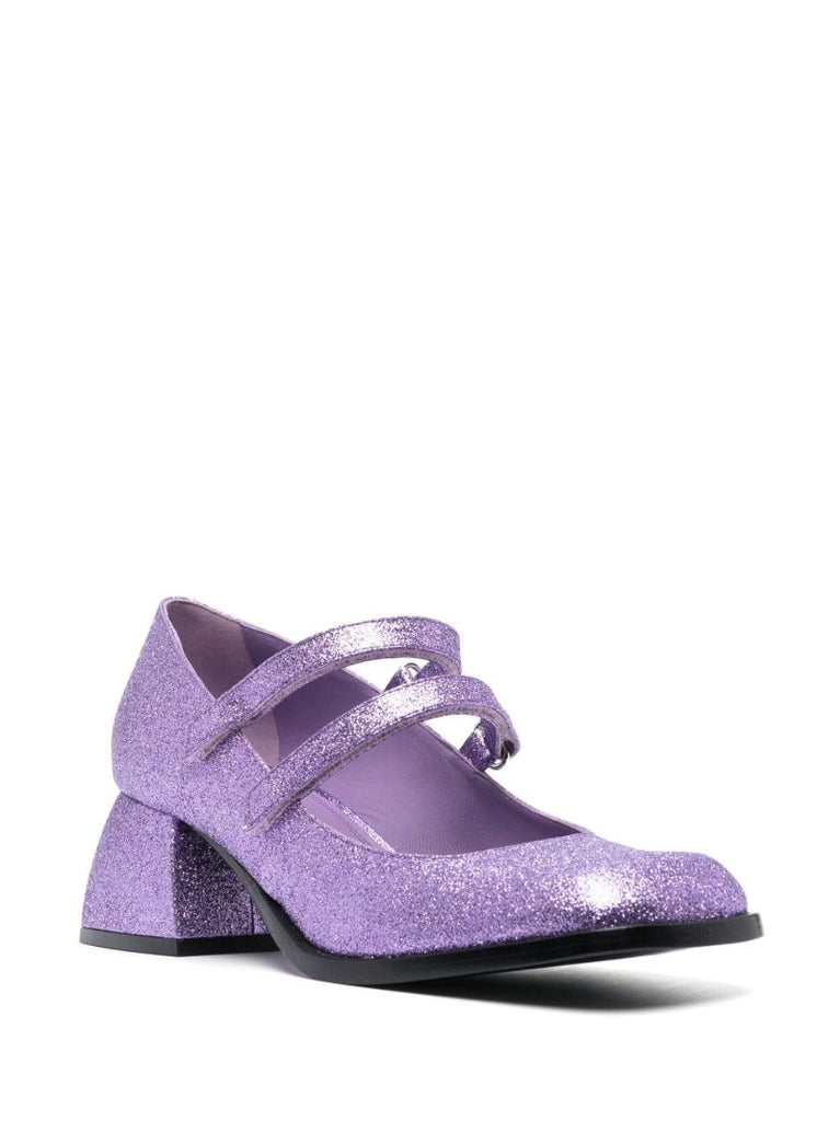 Purple 55 Glitter Mary Jane Pumps