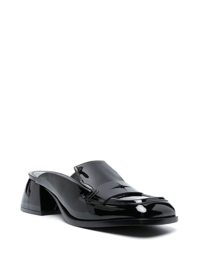 Black Cara 50 Patent Leather Mules