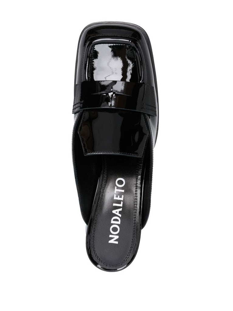 Black Cara 50 Patent Leather Mules
