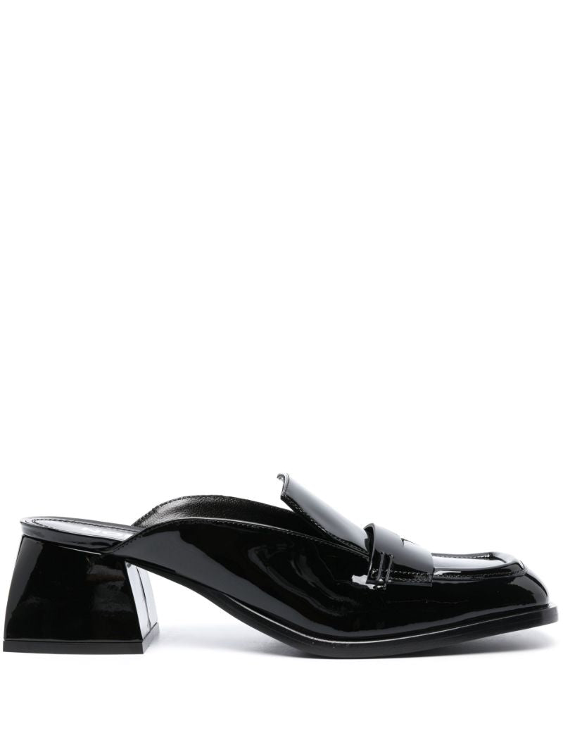 Black Cara 50 Patent Leather Mules