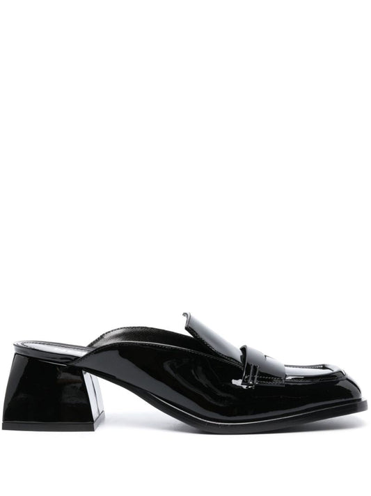 Black Cara 50 Patent Leather Mules