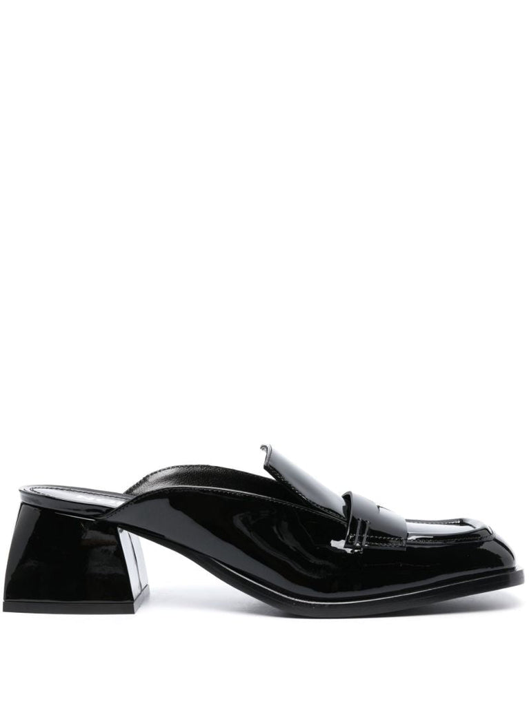 Black Cara 50 Patent Leather Mules