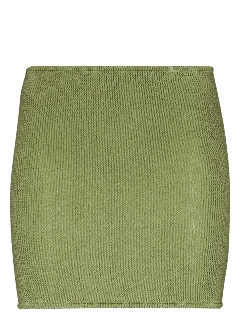 Green Crinkle Two-way Tube Skirt