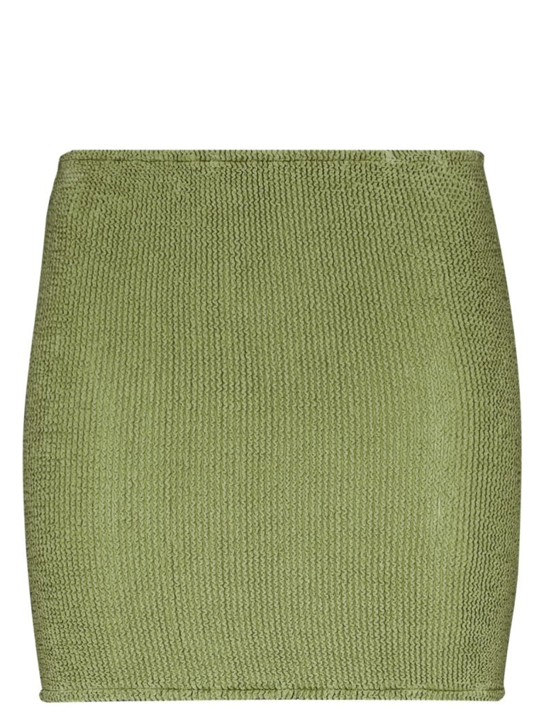 Green Crinkle Two-way Tube Skirt