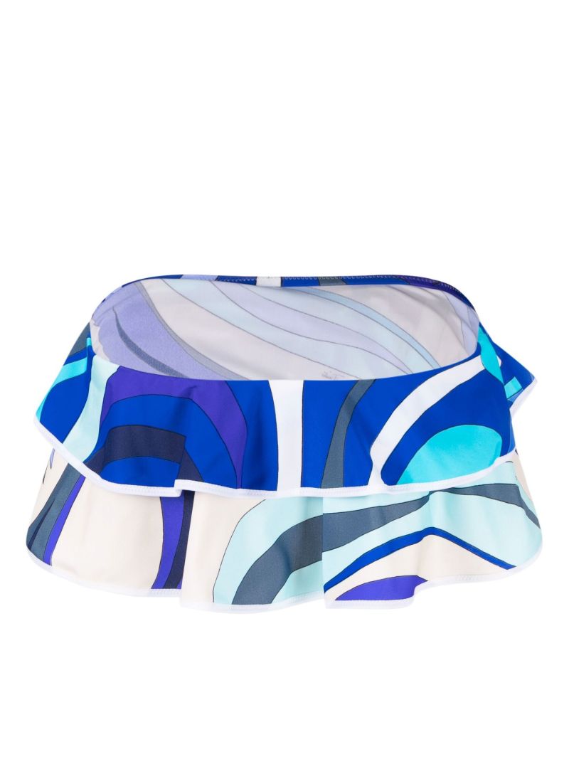 Blue Marmo-print Bikini Top