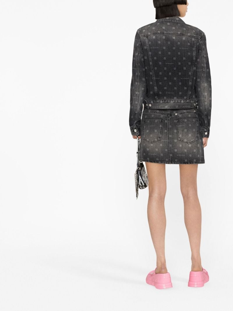 Black 4g Denim Mini Skirt