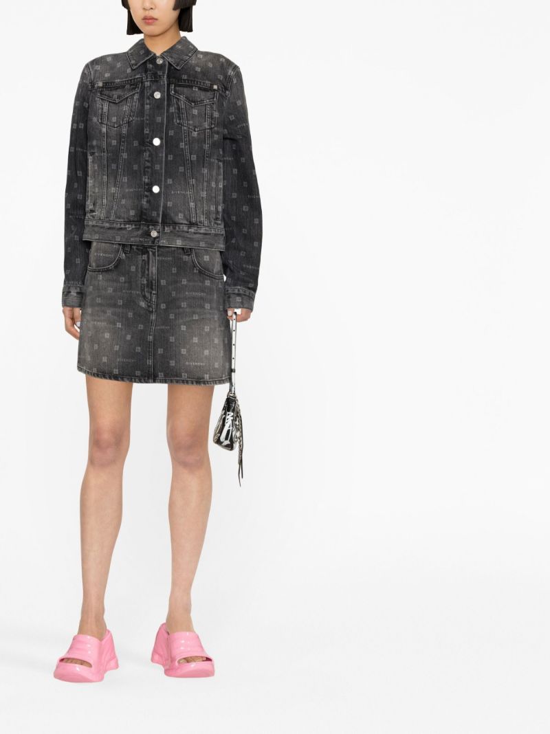 Black 4g Denim Mini Skirt