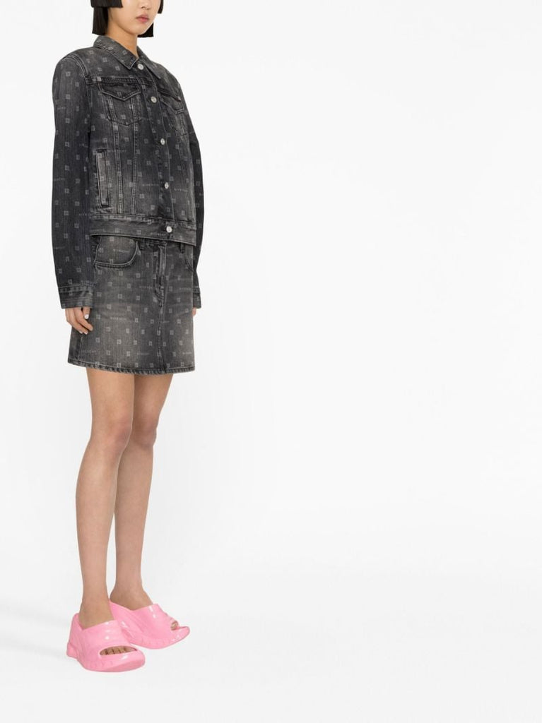 Black 4g Denim Mini Skirt