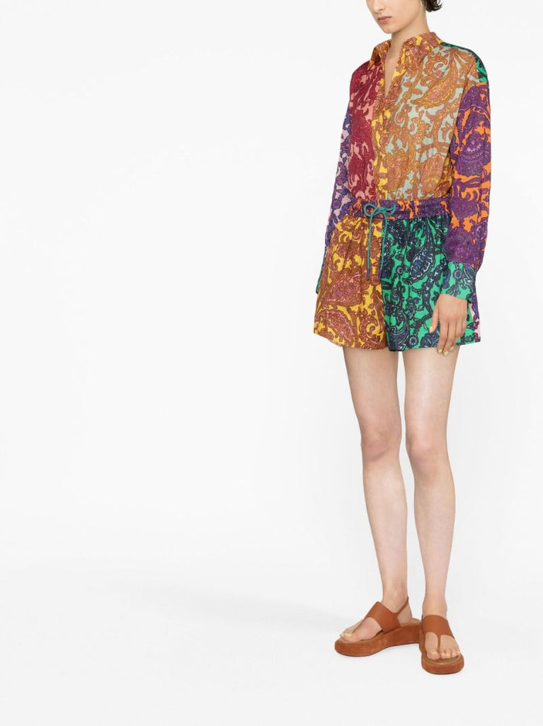 Multicolour Tiggy Patchwork Linen Shorts