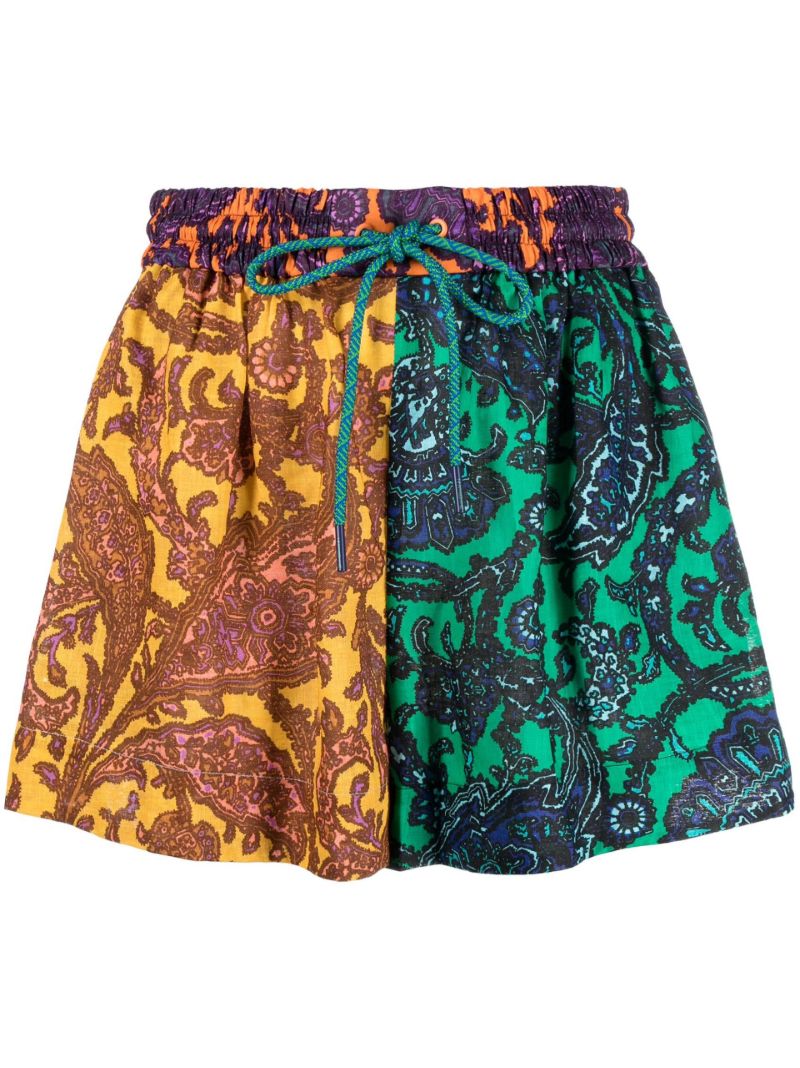 Multicolour Tiggy Patchwork Linen Shorts