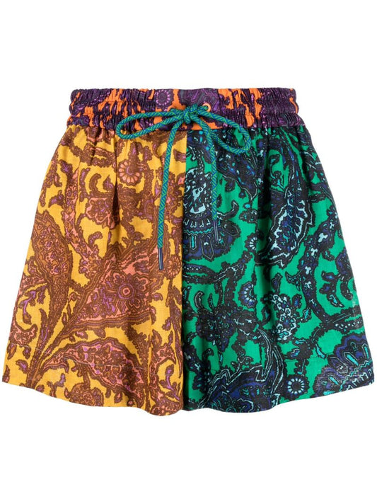 Multicolour Tiggy Patchwork Linen Shorts