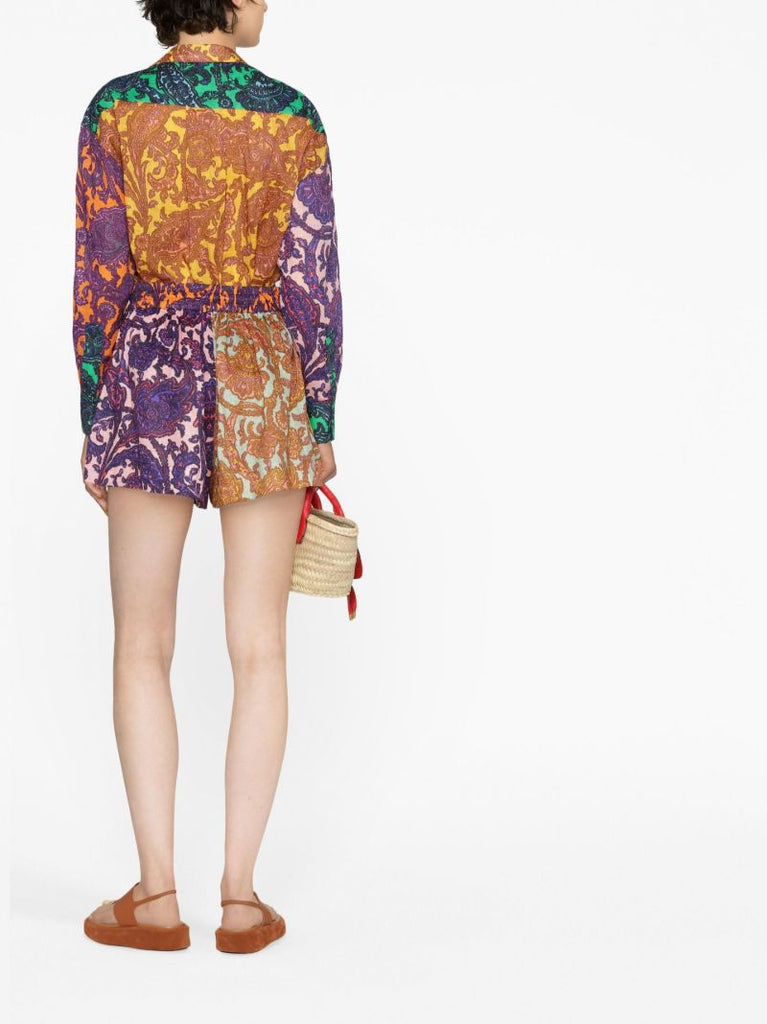 Multicolour Tiggy Patchwork Linen Shorts