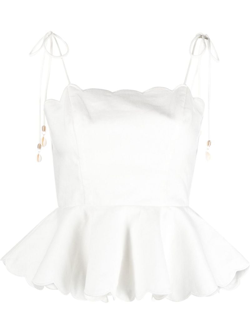 White Tiggy Scalloped Cotton Vest