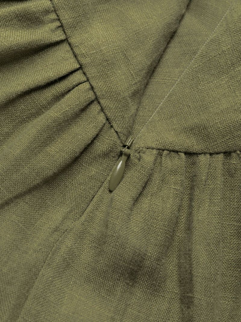 Green Laurel Asymmetric Cut-out Midi Dress