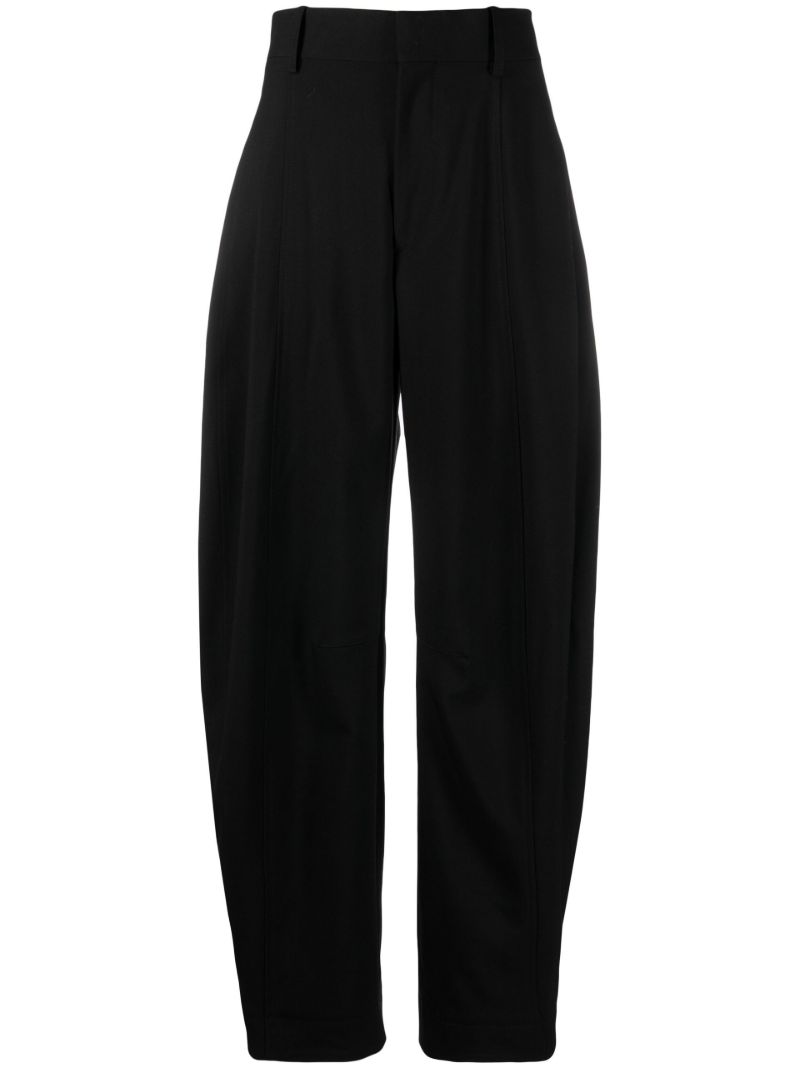 Black Wool Wide-leg Trousers
