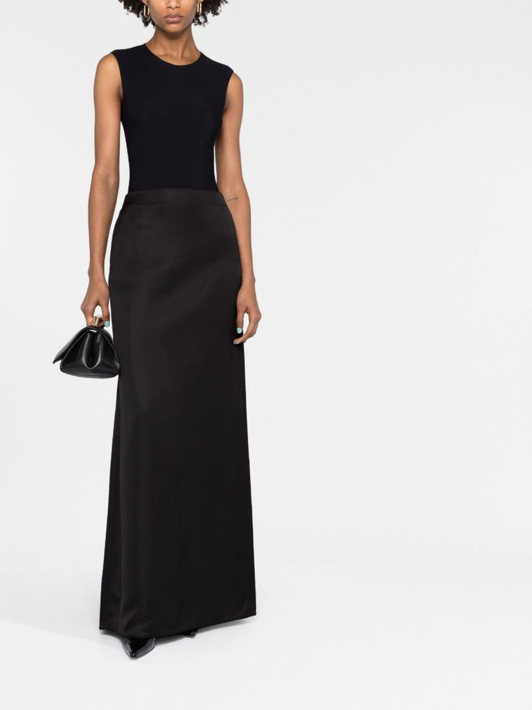Black Silk Maxi Skirt