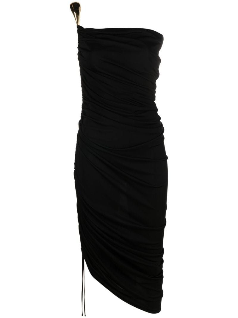 Black One-shoulder Jersey Dress