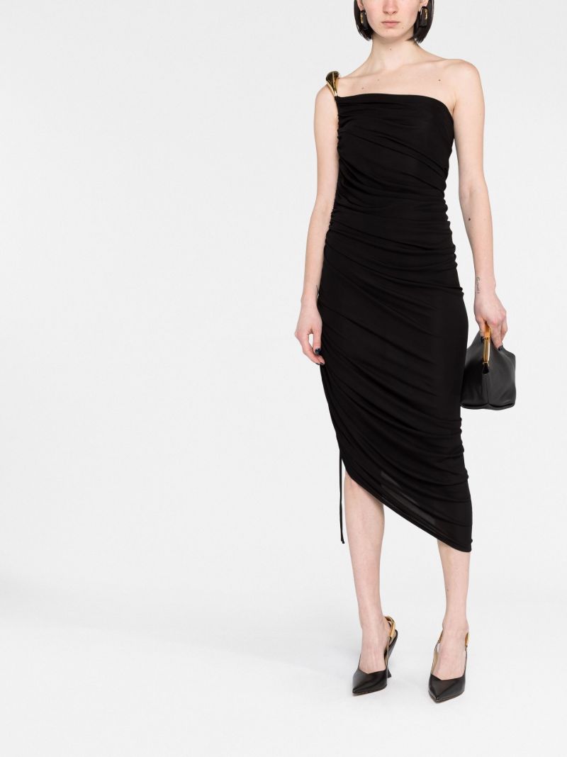 Black One-shoulder Jersey Dress