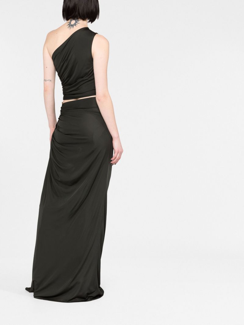 Black One-shoulder Cut-out Dress