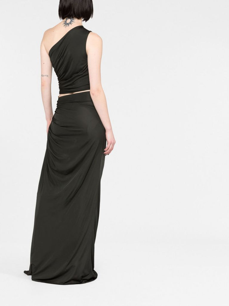 Black One-shoulder Cut-out Dress