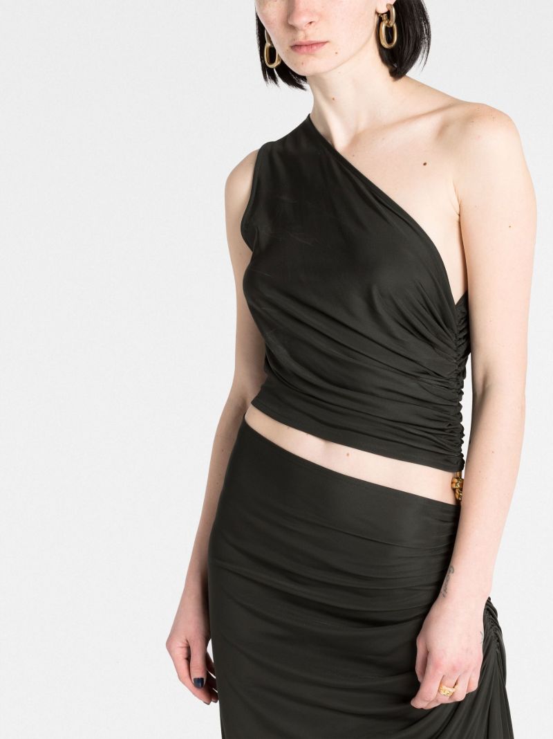 Black One-shoulder Cut-out Dress