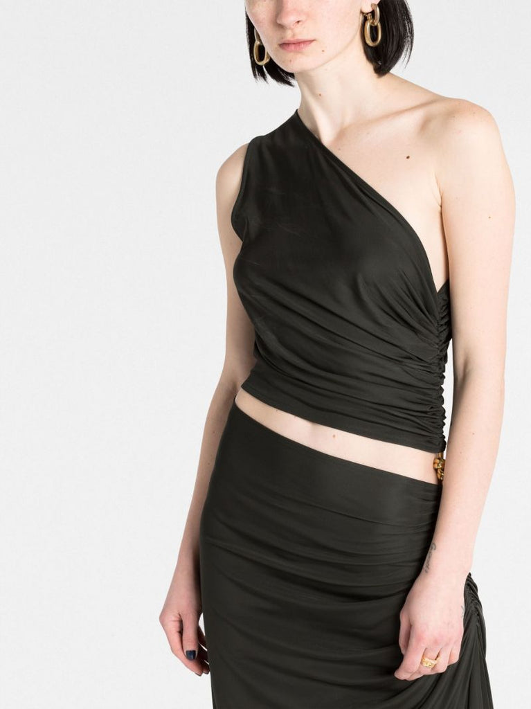 Black One-shoulder Cut-out Dress