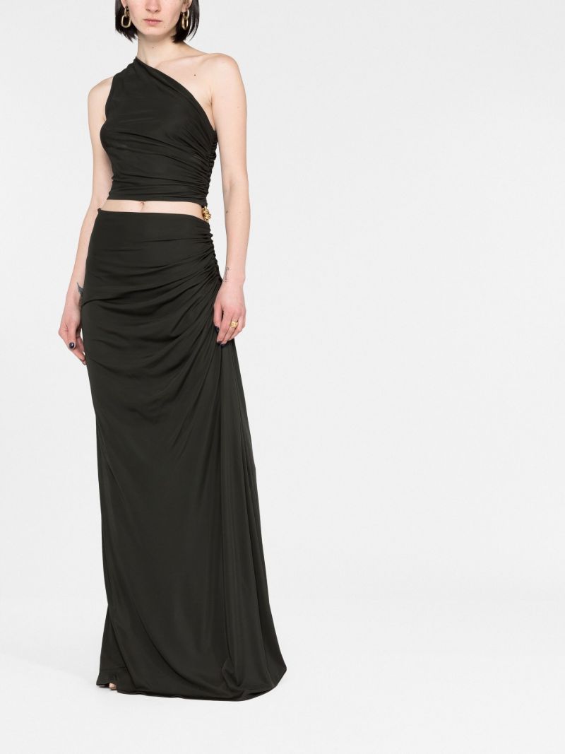 Black One-shoulder Cut-out Dress