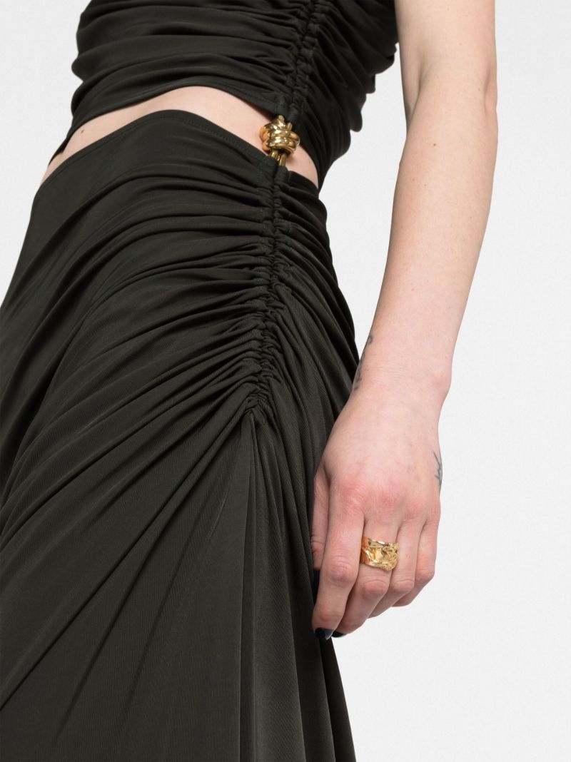 Black One-shoulder Cut-out Dress
