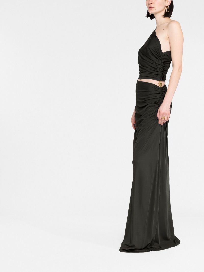 Black One-shoulder Cut-out Dress