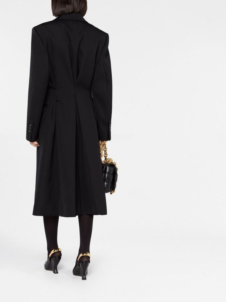 Black Double-breasted Wool Coat