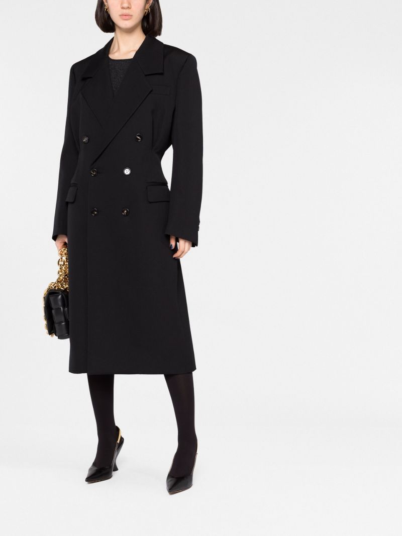 Black Double-breasted Wool Coat