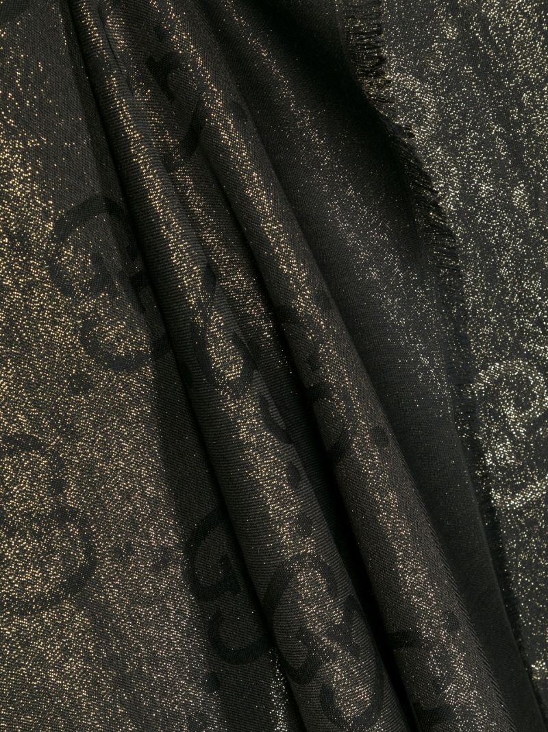 Black Gg Logo Jacquard Scarf