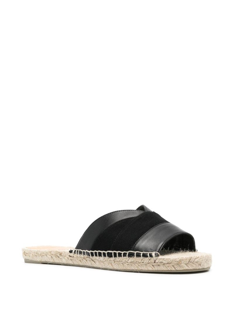 Black Flat Raffia Open Pasi Espadrilles